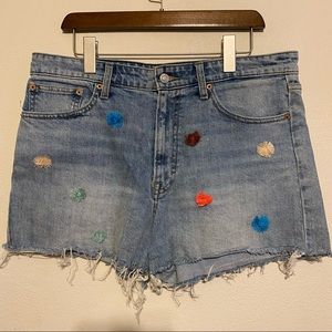 Colorful Pom Pom Lucky Jean Shorts